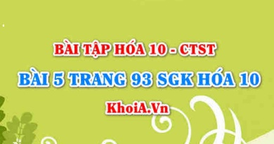 Bài 5 trang 93 SGK Hoá 10 Chân trời sáng tạo